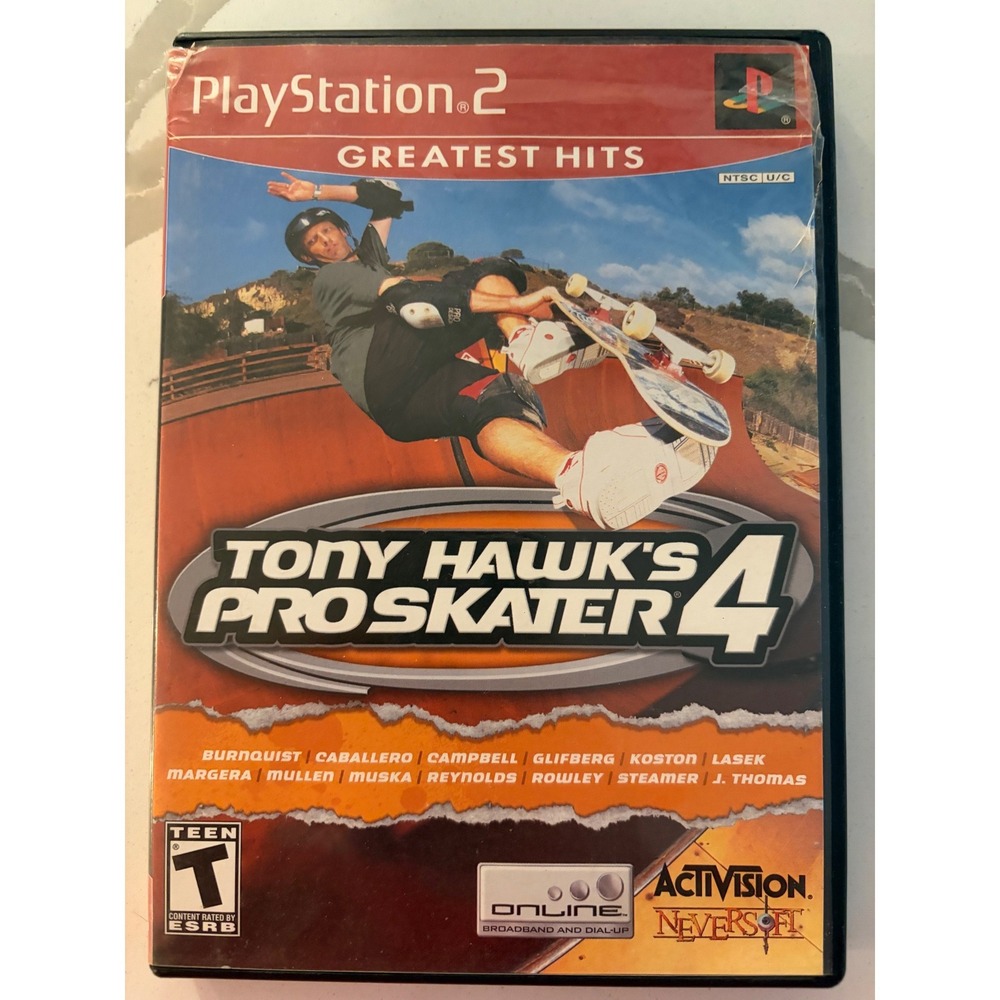 Tony Hawk's Pro Skater 4 PS2 Skateboarding, Retro, PS2, Sony, Play station 2Game